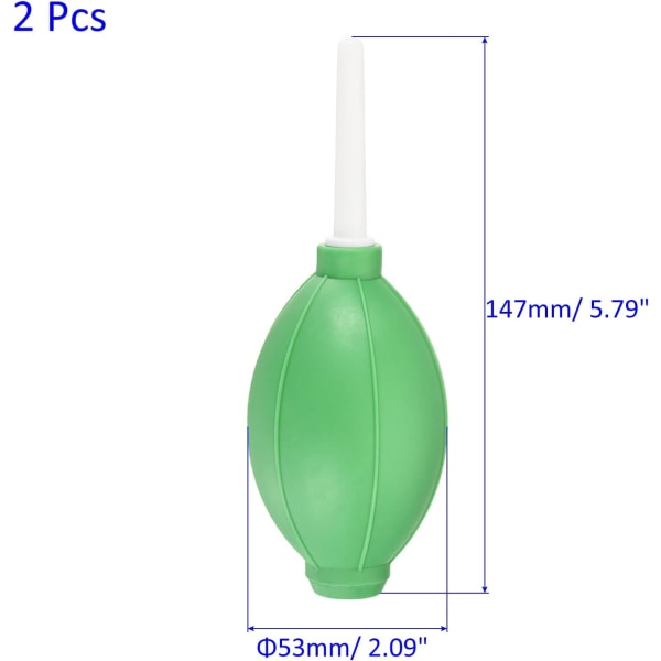 2Pack Dust Ball Air Blower - Utrustningsrengöringsgummi Ta bort damm och överför vätska, applicera på dator/kameralins/växter (5,79 x 2,09 tum, grön)