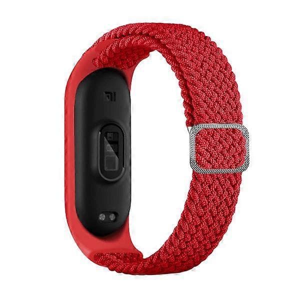 Urrem i nylon til Xiaomi Mi Band 3/4/5/6/7/NFC Sort Red