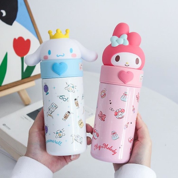 350ml Korean Style Sanrio Thermos Muki Kawaii My Melody Kuromi Sarjakuva Urheilu Vesipullo Kahvikuppi Kids Vesipullo Lahja 28 ML Cinnamoroll