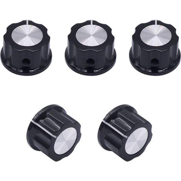 10 st Potentiometerknapp Svart 6,4 mm A03 Kontrollknapp Bländare Justerbar för 3590s Potentiometer, Elektronisk Utrustning Volymjustering