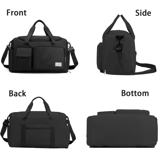 IC Stor kapasitet Sports Reise Duffel Bag Kvinner Gym Bag, Weekend Bag Flyselskap Bæreveske, Med Våt Bag, For Svømming, Gym, Sport, Reise