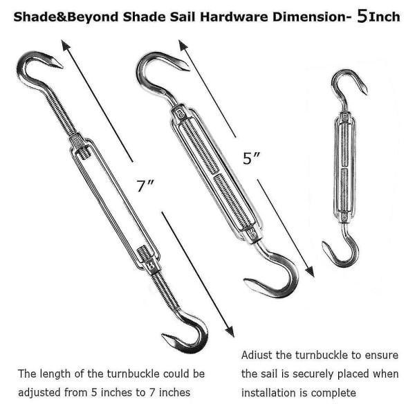 304 Marine Grade Skygge Sejl Hardware Kit 5\" 24 Stykker