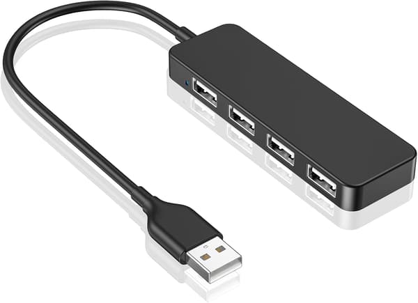 USB-hub, 4-portars USB 2.0-hub Ultra Slim Bärbar USB-splitter för iMac Pro, MacBook Air, Mac Mini Pro, Surface Pro, Notebook PC, Laptop, USB-minne