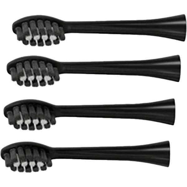 Sæt med 4 originale kompatible Y1 børstehoveder - dybderens og tandkødsmassage - elegant sort design