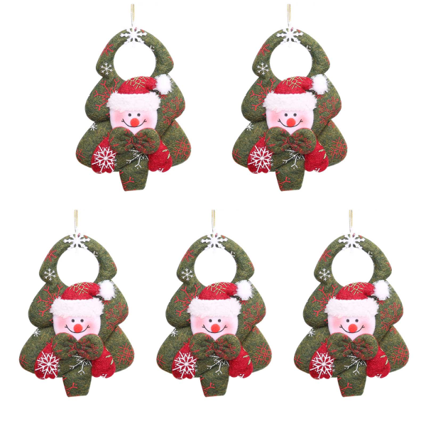 5x Julepynt Julepynt Snemand Elg Bjørn Vedhæng Juletræ Ikke-vævet Vedhæng Dekoration til Hjem Kontor Ornament B