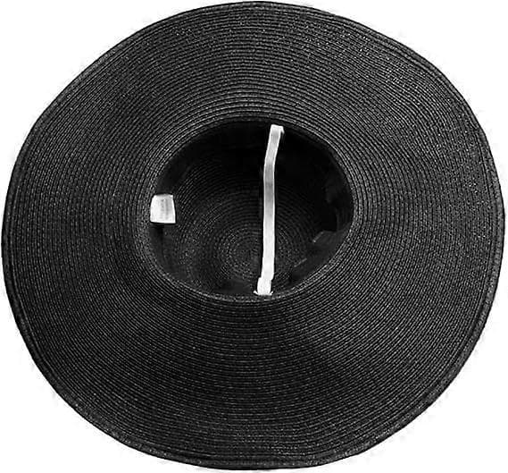 Dame Bredbremmet Derby Floppy Hatt Strand Stråhatt UV-beskyttelse Black