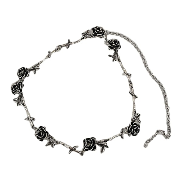 Gotisk Kamelia Blomst Keyvicle Kæde Halskæde Rose Blomst Choker Halloween Halskæde Til Kvinder Pige Teen Rock Smykker