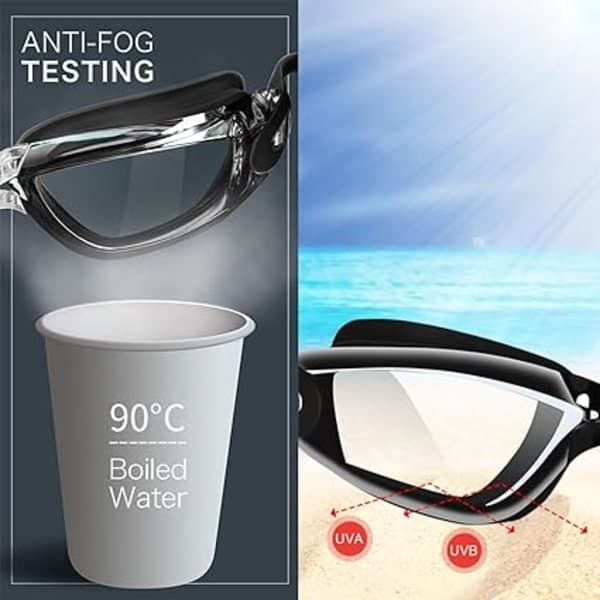 Simglasögon, Anti-UV och Anti-im simglasögon, Badmössa, Öronproppar