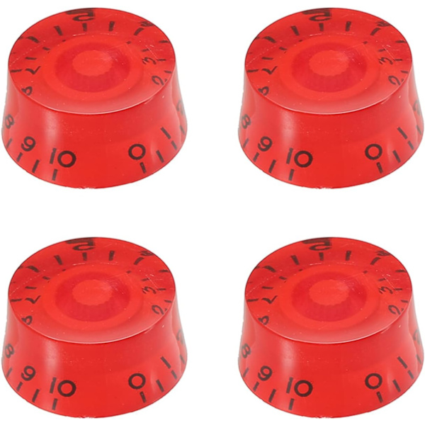 Elektrisk gitarr Top Hat Knobs Speed Volym Tonkontroll Knobs Röd för LP Style Elektrisk Gitarr Bas Musikinstrument Delar Ersättning Pack om 4