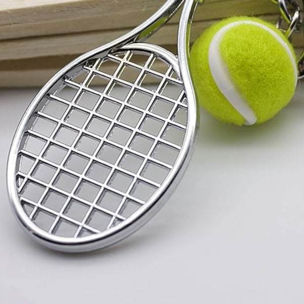 Tennis Racket Nøkkelring, Kreativ Metall Nøkkelring Sports Nøkkelring Tennis Ball Nøkkelring 2 stk