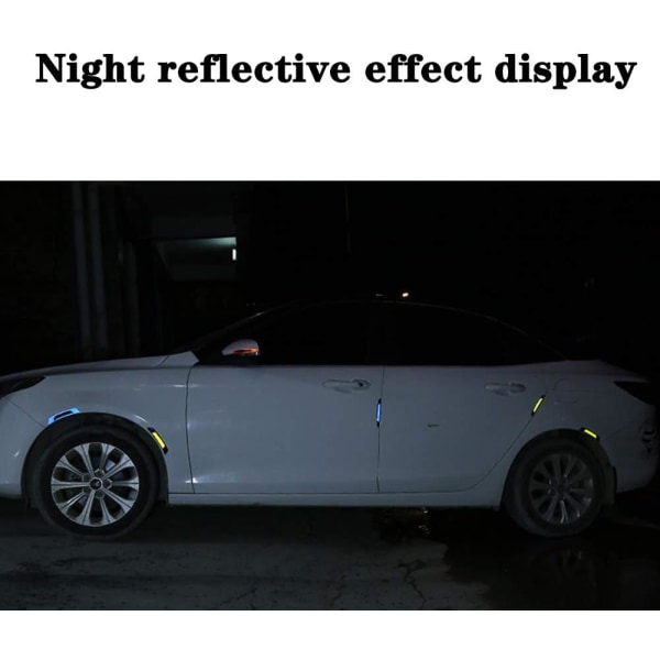 4 kpl 3D Heijastavat Tarrat Mustat Oikeat Hiilikuitunauhat Auton Sivuoven Reuna Puskurin Anti-Scratch Suojat Verhoilutarrat Universal (sininen)