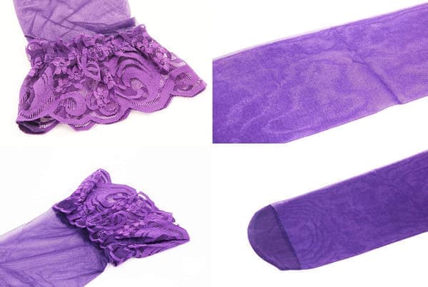 AVEKI Ihastuttavat seksikkäät pitkät putkisilkkisukat 8cm 2 paria, violetti