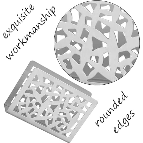 Serviettholder i rustfritt stål med hul design, frittstående