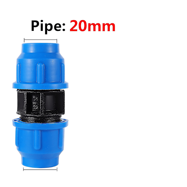 PE-rörkopplingar med innerdiameter 20 mm, T-koppling, armbåge, 4-vägs snabbkoppling, växthus, jordbruk, bevattning, vattenrörskopplingar - AU Straight