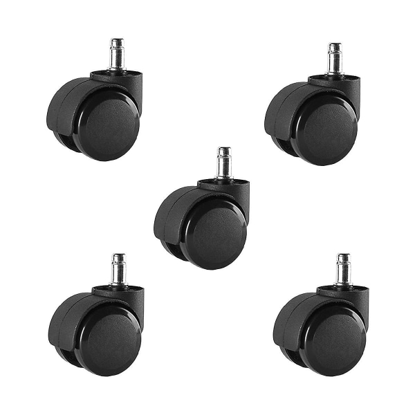 5 stk. 2 tommer sorte kontorstolshjul - Erstatning - Kontorstolshjul Heavy Duty Erstatning til H