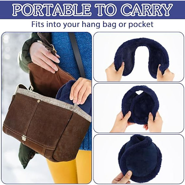 2 pakkausta fleece-korvaläppiä talven korvalämmittimiä naisille ja miehille tuulenpitävät plyysikorvaläpät kylmälle säälle juoksuun ulkoilulajeihin lumilautailuun (paksu)