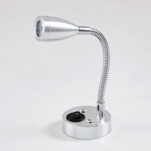 Gooseneck RV Leselampe 12v 3w Nachttischlampe mit Schalter für Lesen Boot Yacht Wohnwagen Wohnmobil Weiß White 6000K