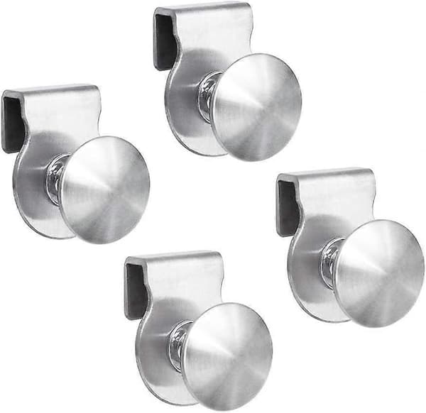Set med 4 Glasdörrhandtag, Rostfritt Stål, Borrfri, Passar 5-8mm Dörrar