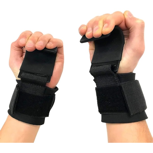 1. rannekoukku - Teräksinen nostokoukku liukumattomalla otteella - Nostovyöt, Voimaharjoittelu, Kuntoilu, Crossfit, Painonnosto - Yksi