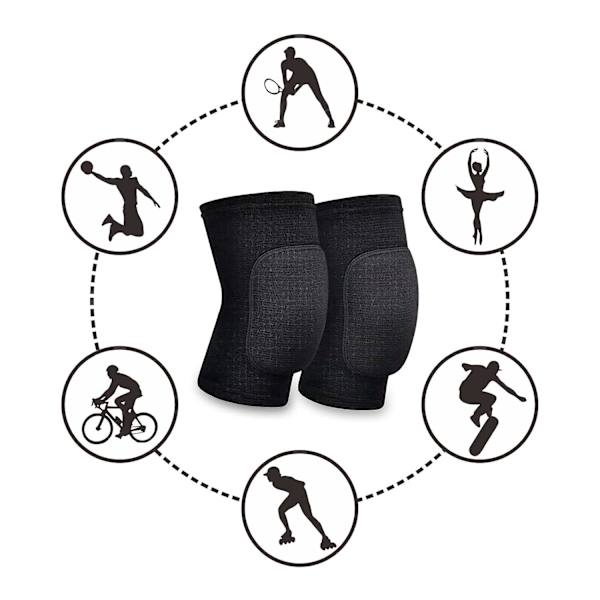 Knäskydd för volleyboll för dansare, knäskydd för volleyboll fotboll dans yoga tennis löpning cykling träning (Small-Black)