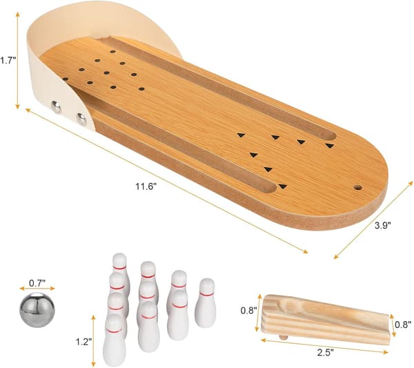 Mini Bowling Spill, Morsomme Gaveideer til Barn og Voksne, Bordspill, Stresslindring