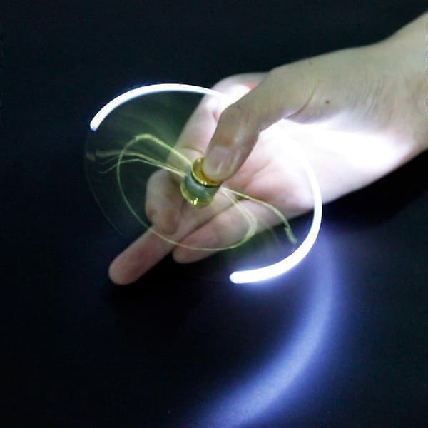 LED-drejelig kuglepen Fidget Spinner Håndtop Lys EDC Stressaflastende Legetøj Silver