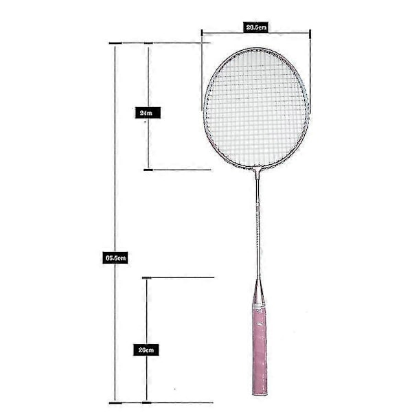 2 st Badmintonracketar och Bärväska Set Badmintonracket Set Inomhus Utomhus Pink