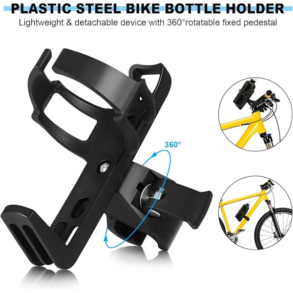 Sykkel vannflaskeholder Lett sykkel vannflaskeholder 360 graders rotasjon Sterk sykkel flaskeholder for MTB landevei fjellsykler og barnesykler