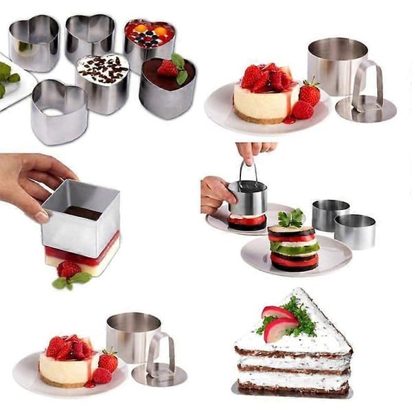 Kakekutter i rustfritt stål Bakeware Mini Fondant Mousse Form Kjøkken DIY Verktøy Square