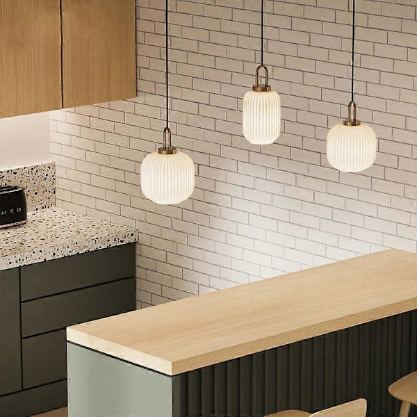 Nordisk Minimalistisk Glas Pendellampe Japansk LED Pendellampe til Spisestue Køkken Sengelampe Hjem Dekoration Hængende Lampe Cold White K-Dia-26cm