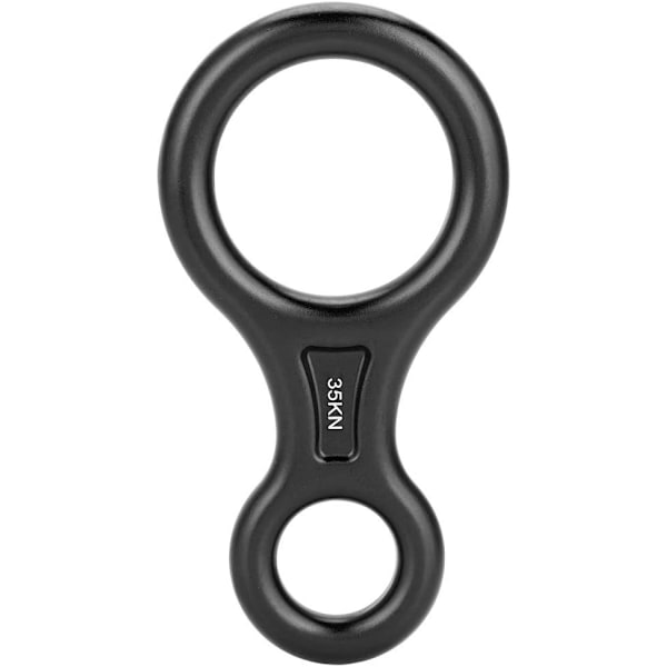 Klätterrep nedfarten, 35KN Figur 8 Ord Rep nedfarten Rappel Ring Klippklättring Räddningsutrustning Black