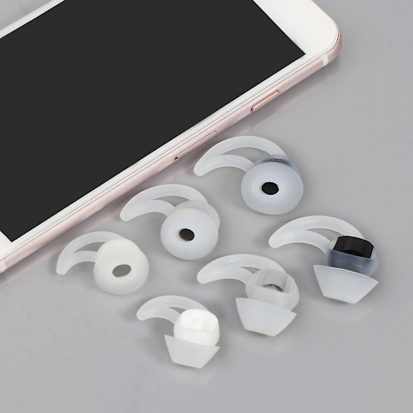 Silikone In-Ear Øretelefoner Ørepuder til Bose QC20 QC30 Ørekrog Støjisolering Black