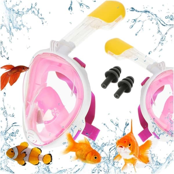 Full Face Snorkel Mask - Snorkling S/M Rosa