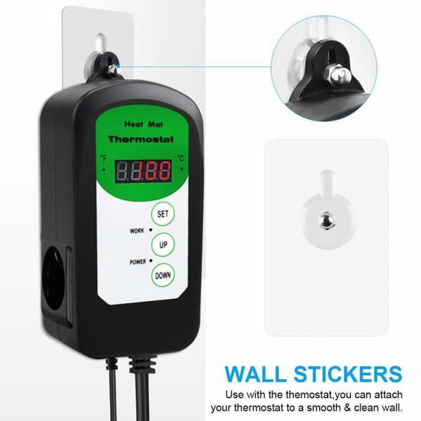 Digital termostatkontroller varmematte for frøspiring, reptiler og brygging 20-42°C