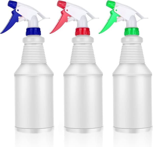 3-pack 600ML Återfyllningsbara Plastsprayflaskor med Spray- och Strållägen