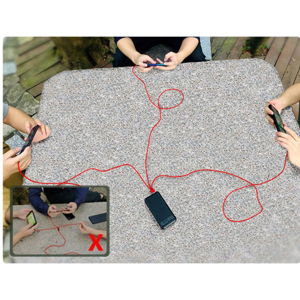 USB2.0 Type-A hann til 3 Micro USB hann ladekabel ladekabel strømadapterkabel 3 i 1