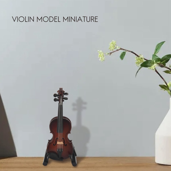 Gaver Fiolin musikkinstrument Miniatyr kopi med etui, 8x3cm