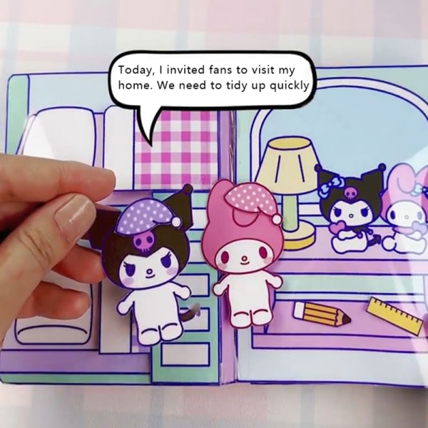 Tyst bok Sanrio Doudou bok pedagogisk hemlagad Kuromi bok A6