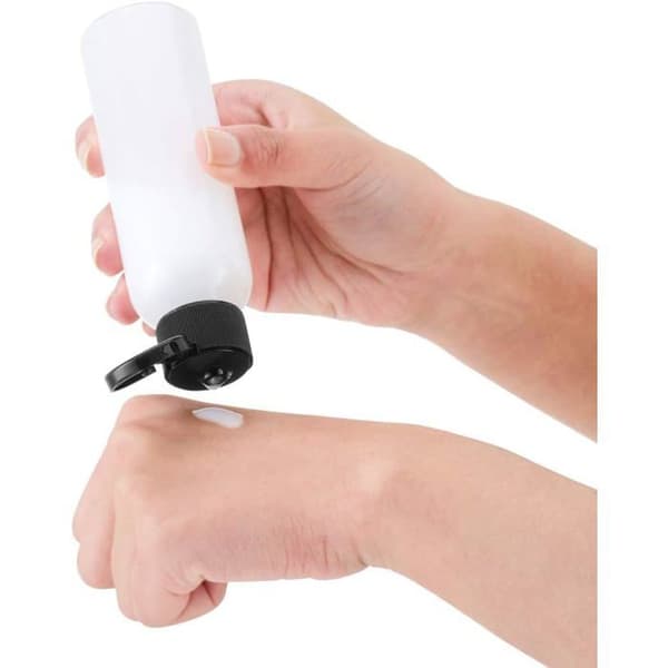100 ml flip-top flaskor (5-pack), påfyllningsbara kosmetikflaskor för resor - Transparent