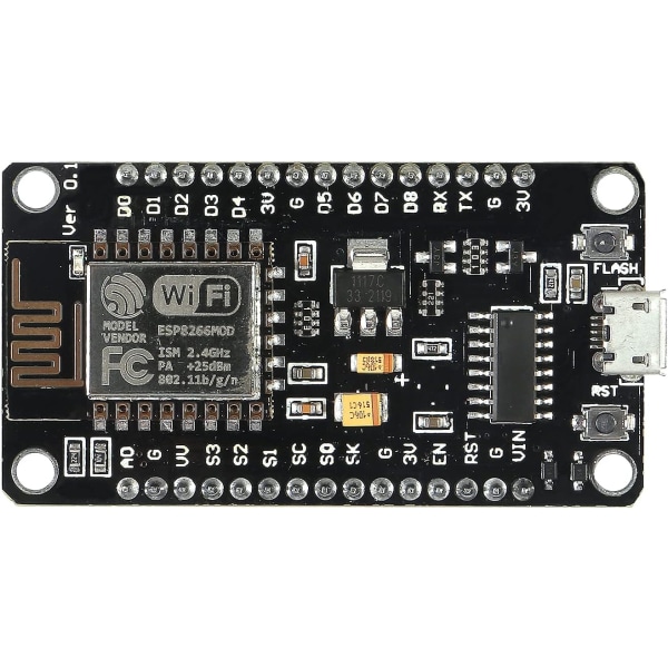 5 stk ESP8266 WiFi-utviklingsmodul, Dealikee CH 340 seriell trådløs modul Node Mcu Lu a 4M WiFi WLAN Internett ny versjon utviklingskort