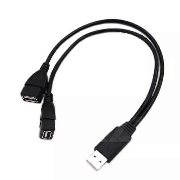 2-ports USB2.0 Hub USB 2.0 Han til 2 Dobbelte USB Hun Jack Splitter Hub Strømkabeladapter til PC Telefon Bærbar Kabel