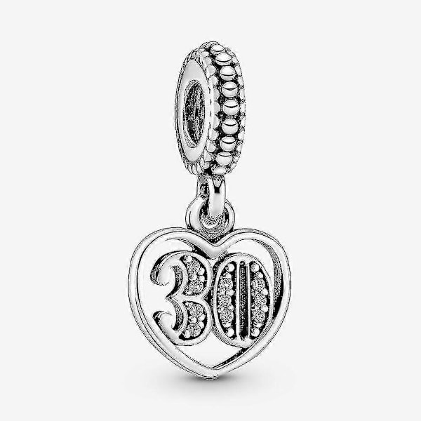 925 Sterling Silver Berlocker Pärlor 18 21 30 Födelsedagsberlock Hänge Passar Pandora Armband Halsband Smycken För Kvinnor
