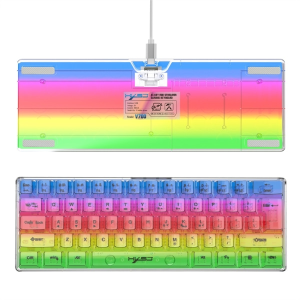 Vattentät Mini Kompakt Gaming Tangentbord 61 Tangenter Gaming Tangentbord RGB Bakgrundsbelysning Ultra Kompakt Mini Tangentbord för PC Gamer