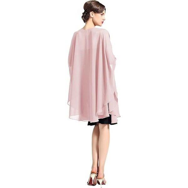 Chiffon Skjerf Stola Bolero Dame for Aftenkjole Festlig Bryllup Pink