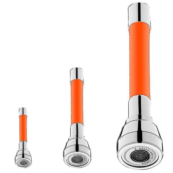 Kranforlenger Universal 360° roterbar skumforlengerrør Flyttbart kjøkkenkran sprøytehode 20cm Orange