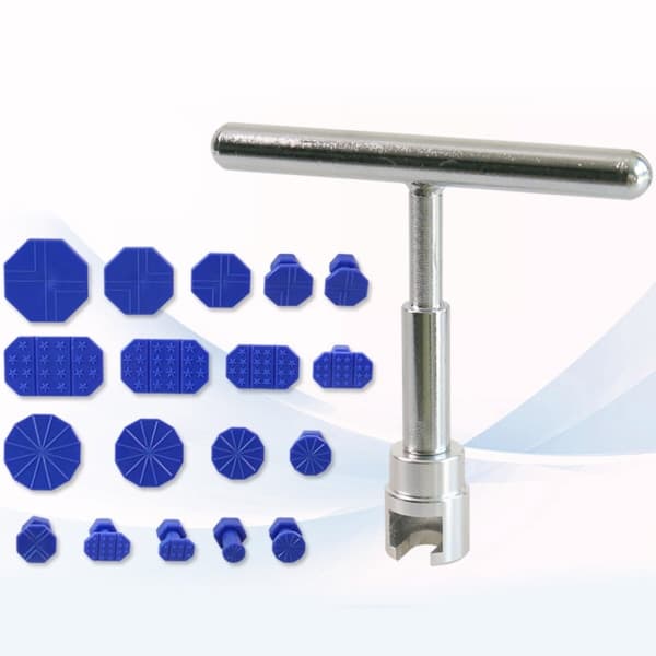 Bilbulkreparasjonstrekker T-bar sett Auto Body Mekanisk Platemetall Slide Puller Bilbulkfjerner med flikpute