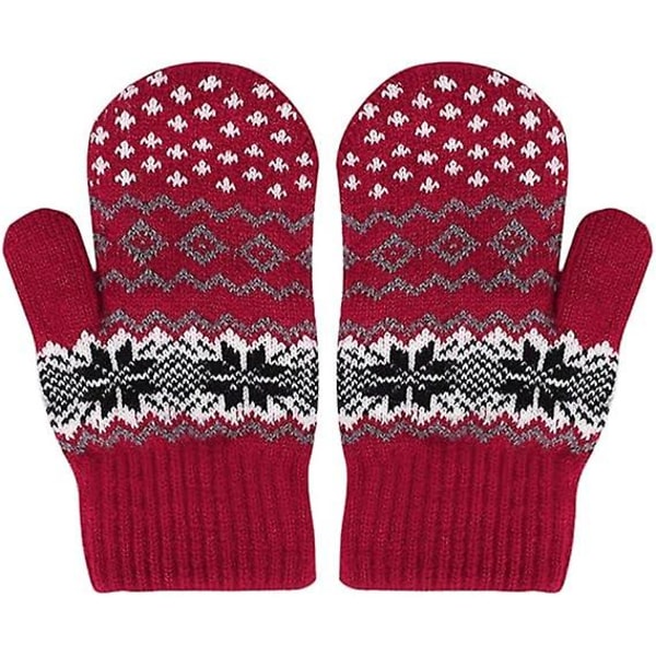 Dam vinter supermjuka stickade handskar Vantar förtjockad varm ull vindtäta handskar stickade fleecefodrade handskar present