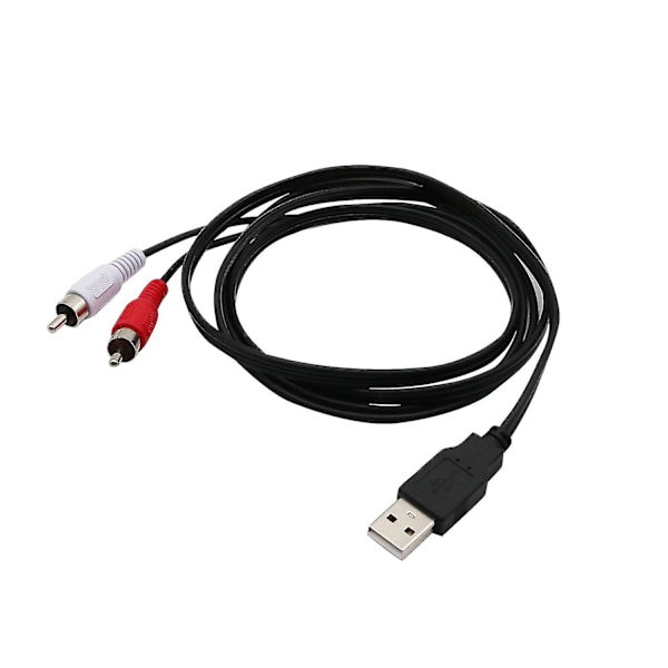 1,5 m USB A -uros - 2 x RCA-uros AV-kaapeli johto PC TV Aux ääni video sovitin