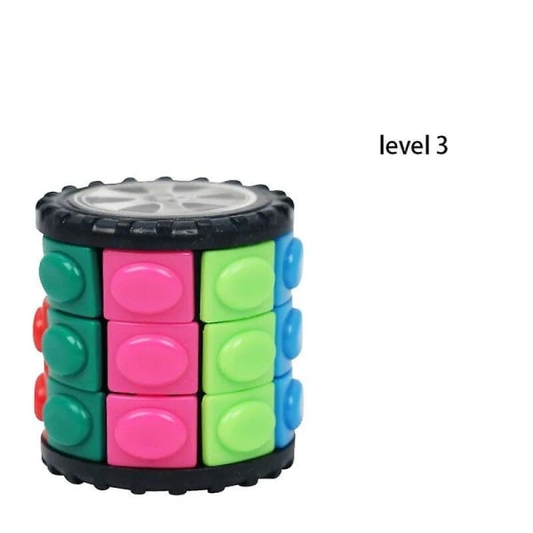 Magic Cube Anti-stress Tower Cube Stress Reliever Toys Decompression 3d Rotate Slide Cylinder Magic Cube For Kids Adults Gifts