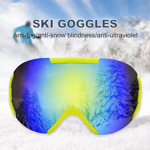 Vinterutstyr Ski Snowboard Briller UV-beskyttelse Briller Øyevern Yellow